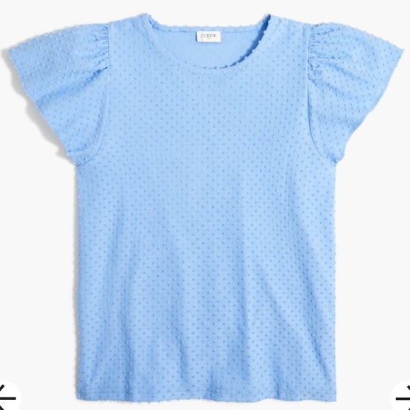 J Crew blue flutter sleeve top - Picture 12 of 12